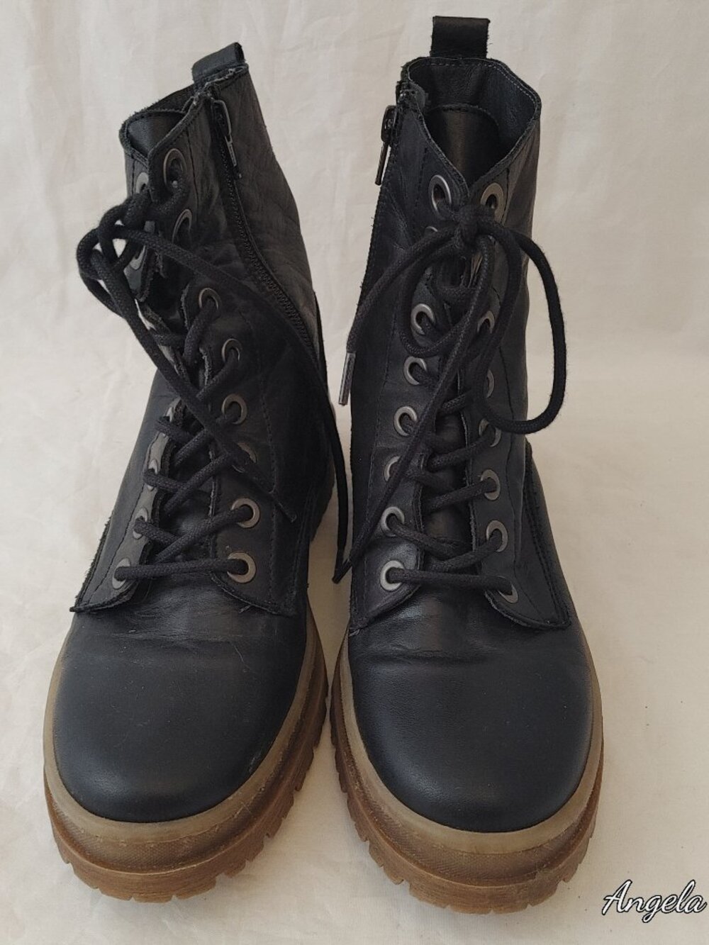 Miz Mooz "Arcadia" Black Leather Lug Sole Combat Boots EU 38 / US 7.5-8